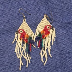 Beaded parrot earrings